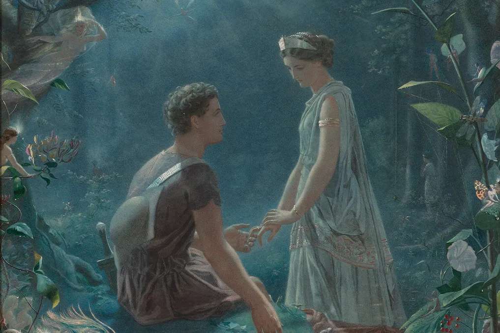Hermia and Lysander by John Simmons, 1870