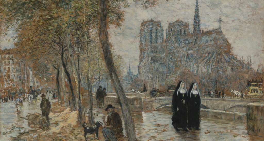 Notre Dame de Paris Place France by Jean-François Rafaëlli, 1885–1895