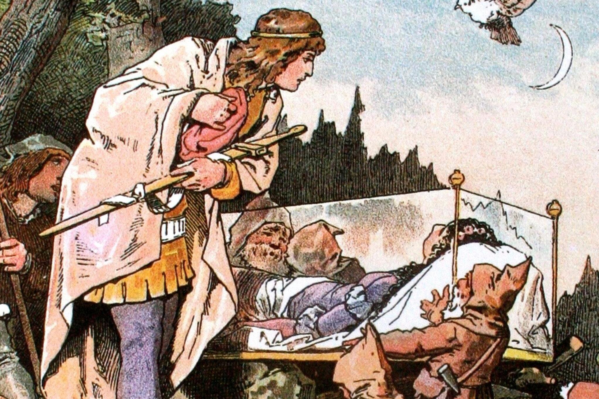 Schneewittchen; Darstellung von Alexander Zick (1845 - 1907)