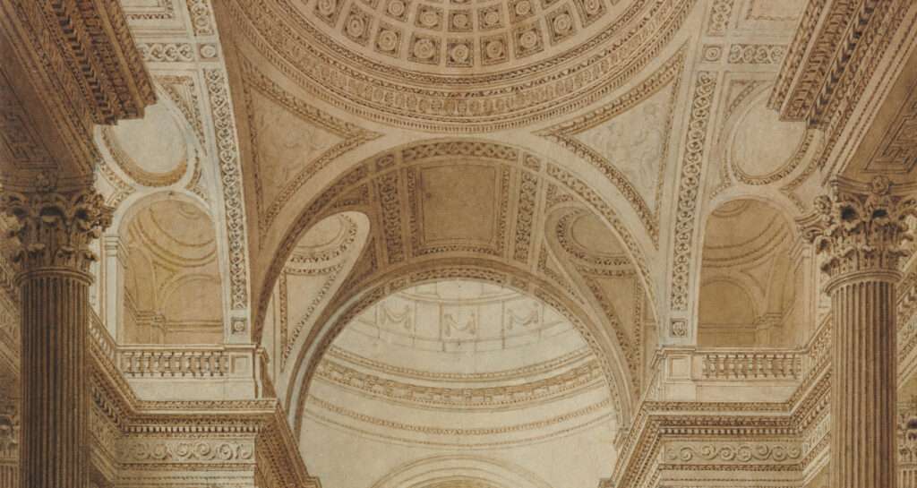Interior of the Pantheon in Paris by Fredrick Nash, 1800–1856