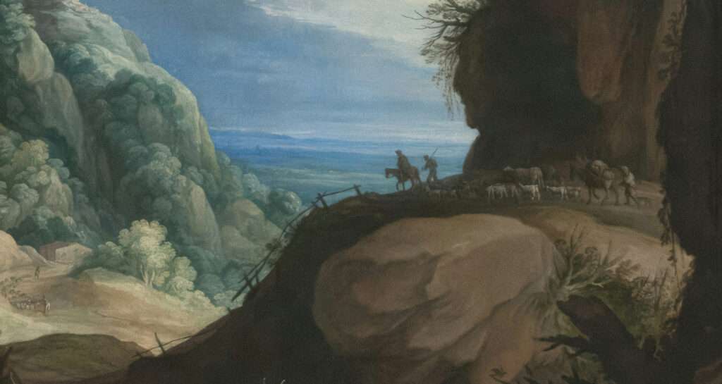 Italian Mountain Landscape with Shepherds by Marten Paul Bril Ryckaert, 1615-1631