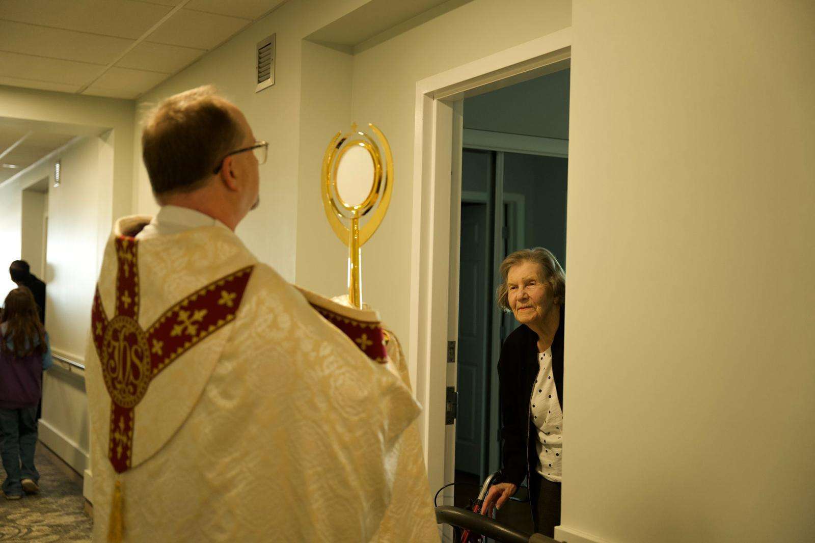 Eucharistic procession at Trinity Manor at Westerra. Credit: Amanda Achtman.